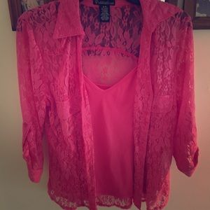 Button Up Lace Blouse